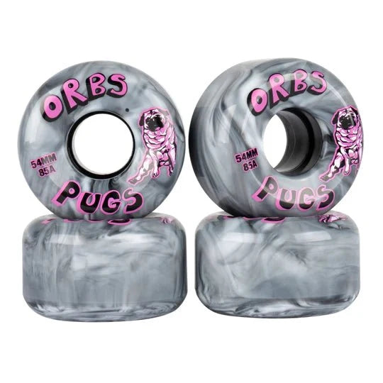 Orbs Wheels Pugs 54mm 85d Black/White Swirl Skateboard Wheels