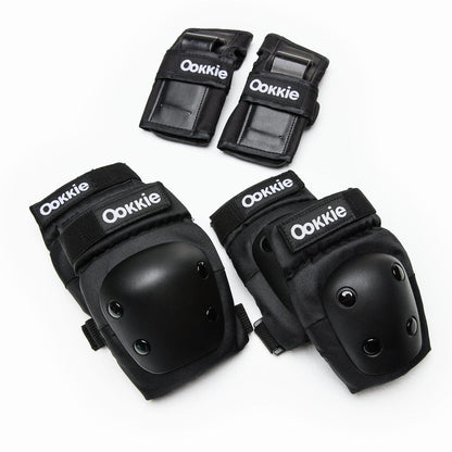 Ookkie Safety Pads Ultimate Pack JUNIOR Set Black Safety Skate Gear