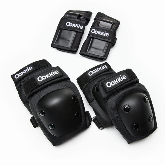 Ookkie Safety Pads Ultimate Pack JUNIOR Set Black Safety Skate Gear