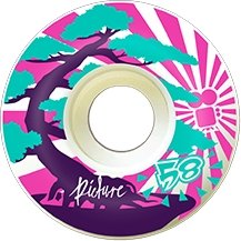 Picture Wheel Co Kushi 80A Soft Street 58mm Skateboard Wheels