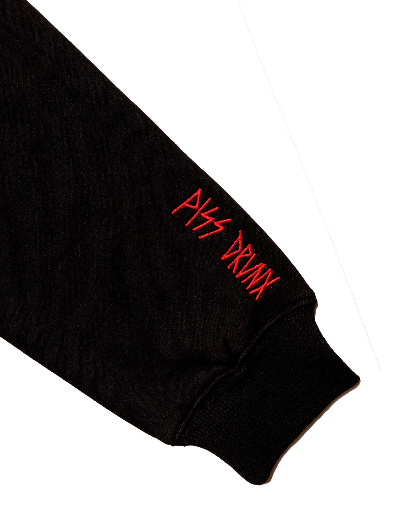 Piss Drunx Hood Lil Red Black Skateboard Pullover