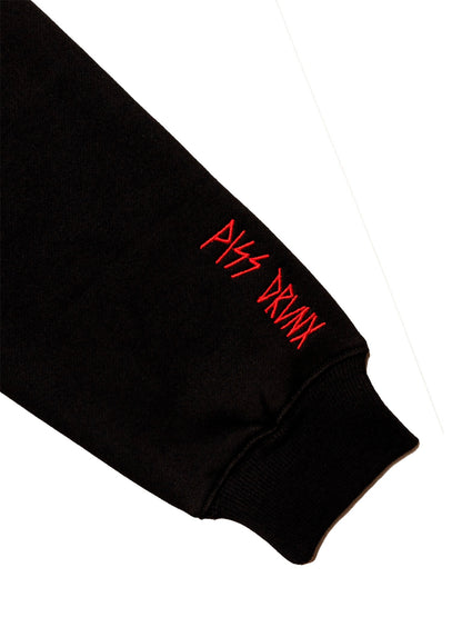 Piss Drunx Hood Lil Red Black Skateboard Pullover