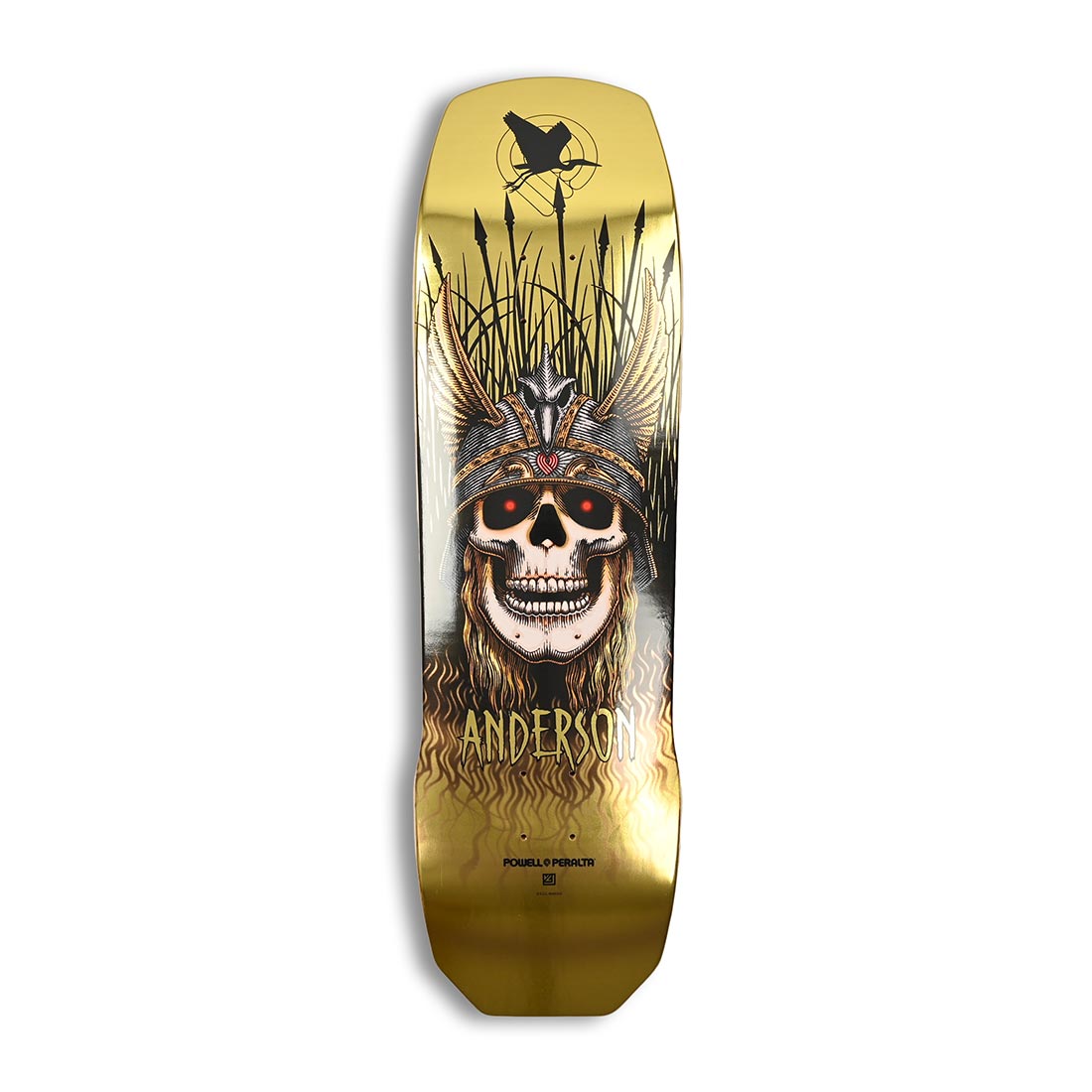 Powell Peralta Deck Andy Anderson Heron Skull 9.13" Gold Foil