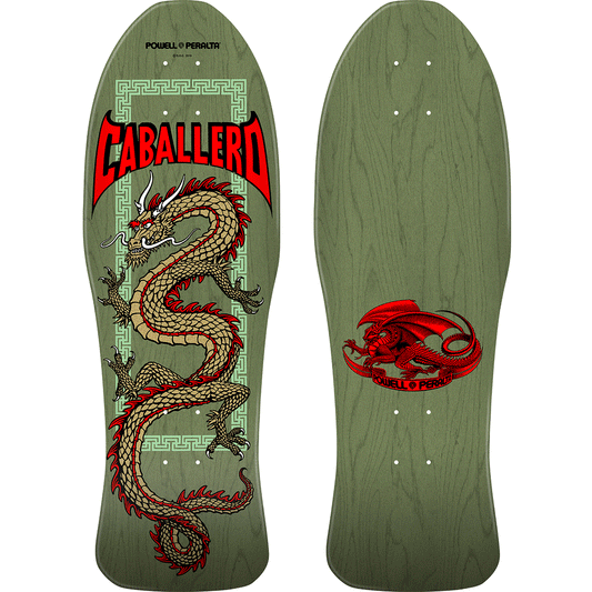 Powell Peralta Skateboard Deck Cab Chinese Dragon Sage Green 10" Reissue