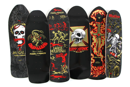 FULL SET Powell Peralta Bones Brigade Series 16 Reissue Black Gold Foil 6 Decks
