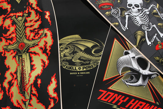 FULL SET Powell Peralta Bones Brigade Series 16 Reissue Black Gold Foil 6 Decks