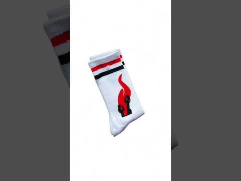 Amnesia Socks OG Logo White Crew 7-11 OSFM Skateboard Sox