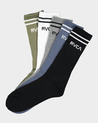 Rvca Socks 5 Pack Union Crew Multi Size 7 11 Skateboard Sox
