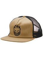 Spitfire Wheels Trucker Bighead Tan Black Snapback Cap Skateboard Hat