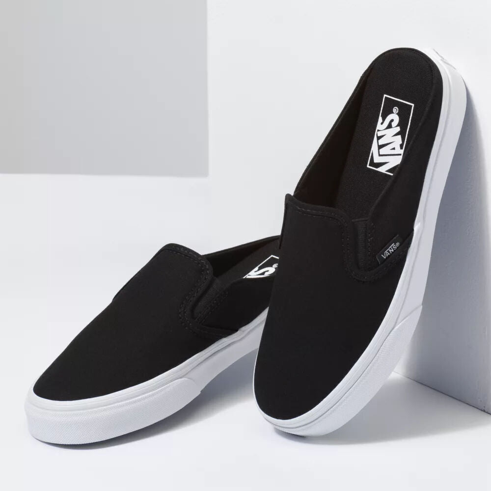 Vans Shoes Classic Slip-On Mule (Canvas) Black True White Sneakers