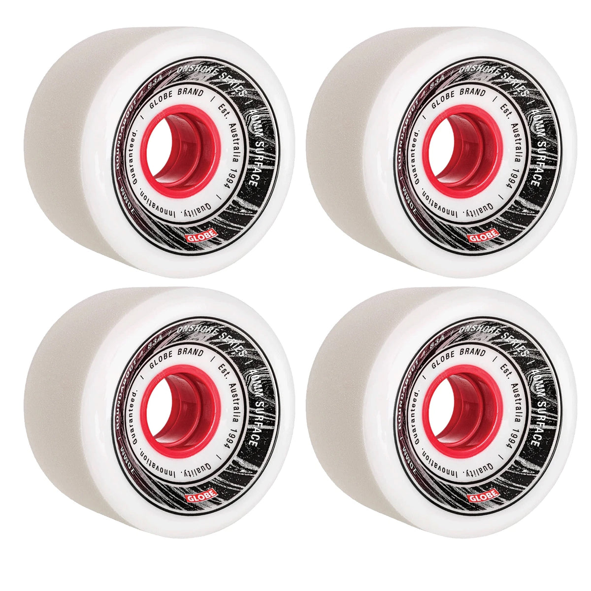 Globe Skateboard Wheels Roundabout Onshore 70Mm White Red 83A