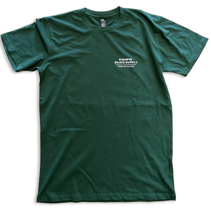 Kingpin Skate Supply Tee Have You Seen Her Forest Green Cat Skateboard T-Shirt