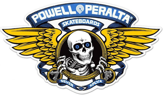 Powell Peralta Sticker Winged Ripper Blue Reissue Skate Decal