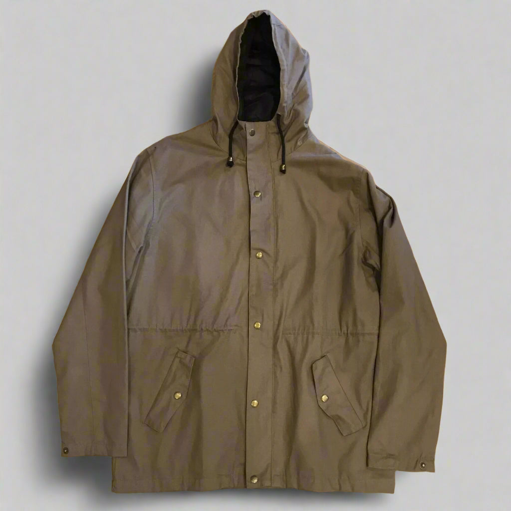 Kingpin Skate Supply Utility Jacket Olive Heavy Cotton Drill Zip Up Button Hood