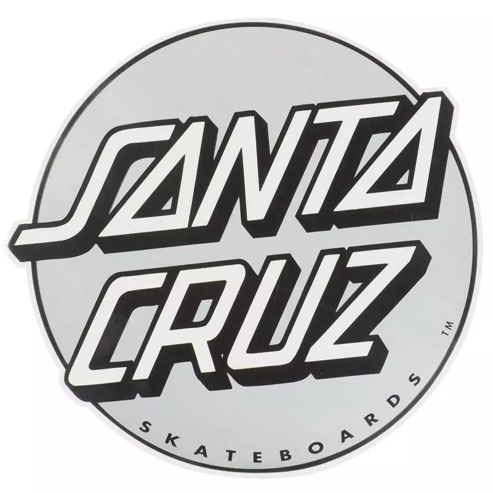 Santa Cruz Skateboards Sticker Classic Dot Silver 12 Large Skate Decal