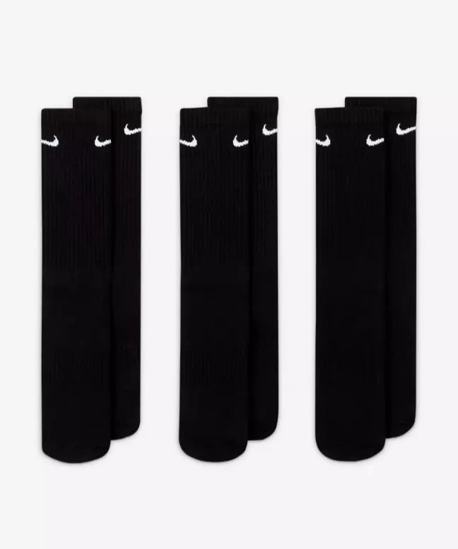 NIKE SB Socks 3 Pack Crew Black SIZE XL Everyday Cushioned New Skateboard Sox