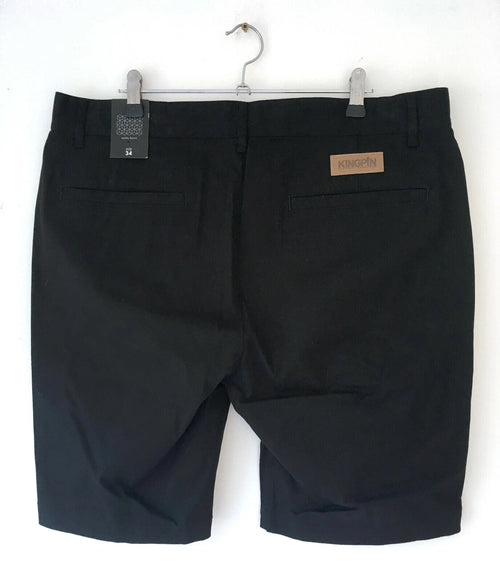 Kingpin Skate Supply Walk Shorts Black Heavy Cotton Drill