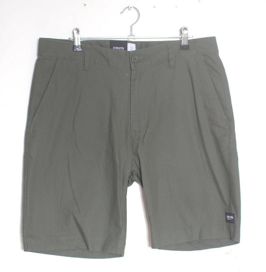 Kingpin Skate Supply Walk Shorts Olive Heavy Cotton Drill