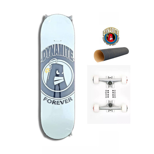 Dynamite Forever Complete Skateboard Icon White 8" (Glow In The Dark)