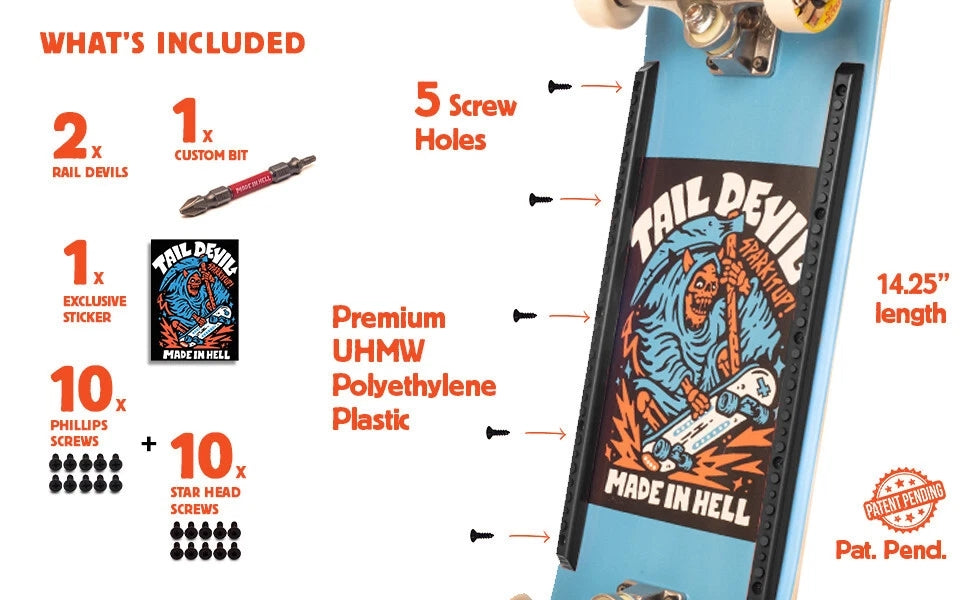 Tail Devils Sparking Rail Devils BLACK Skateboard Rails