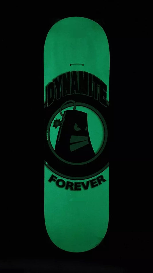 Dynamite Forever Complete Skateboard Icon White 8.25" (Glow In The Dark)