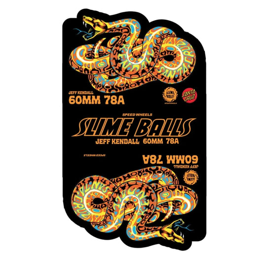Santa Cruz Slime Balls Jeff Kendall Snake Yellow 60mm 78a Speed Wheels Reissue