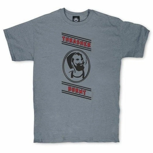 THRASHER BURNT T-SHIRT CHARCOAL GREY NEW TEE