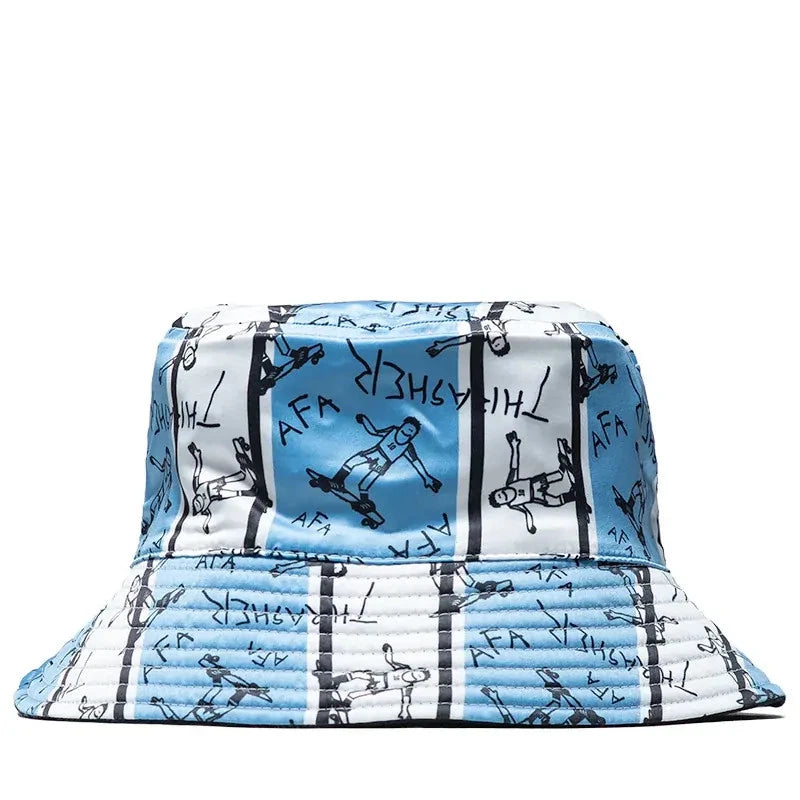 Adidas x Thrasher Revista TM X AFA Navy Blue Check Bucket Hat OSFA