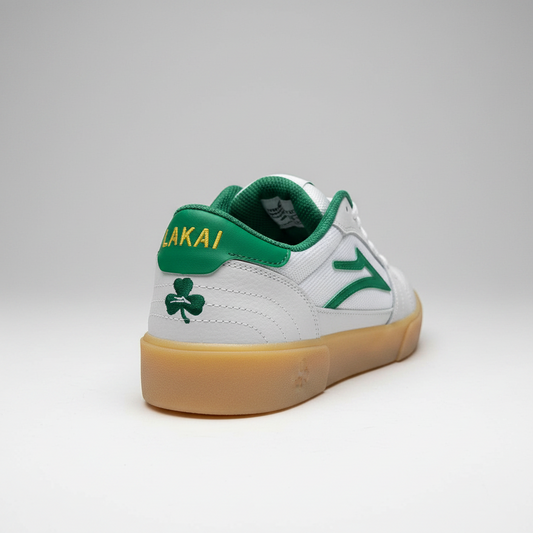 Lakai Cambridge Suede Skate Shoe - White / Grass
