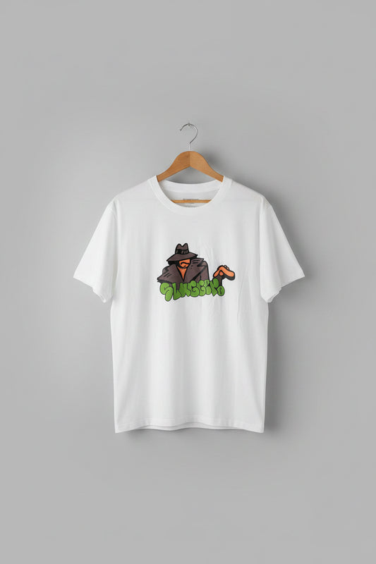 Slugger Clothing Gangster Print tee white T-Shirt