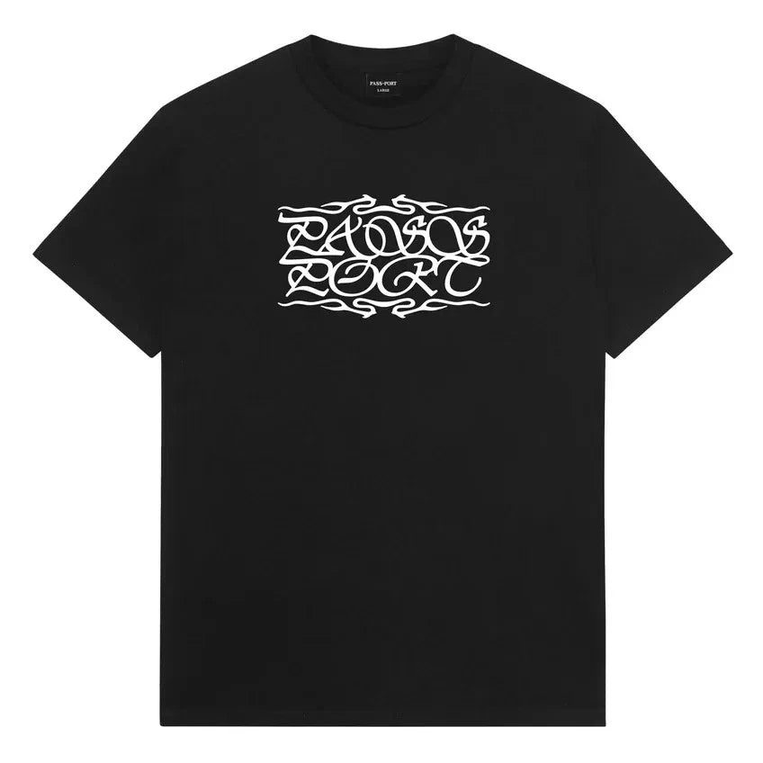 Pass Port - Calligraphy Tee Black Pass~Port Passport T-shirt