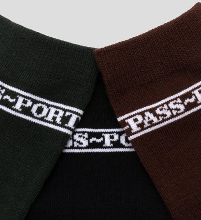 Pass~Port Hi Sox 3-Pack Black / Forest Green / Brown - Passport Sox