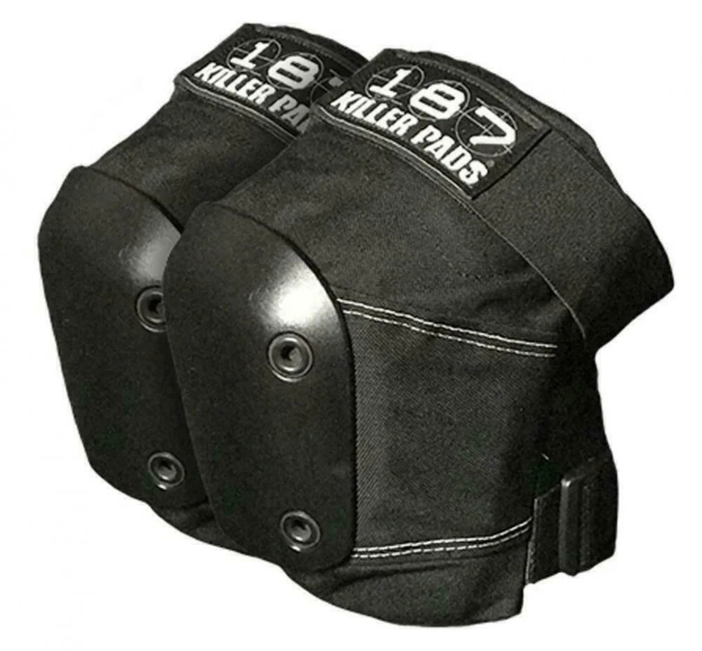 187 KILLER PADS SLIM KNEE SKATEBOARD PADS BLACK