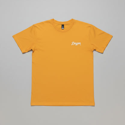 KINGPIN SKATE SUPPLY S/S TEE SHIRT YELLOW SHOELACE PRINT