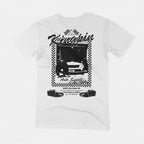 Kingpin Skate Supply Box Tee Shirt White/Black - Yell Joey Print. Back view.