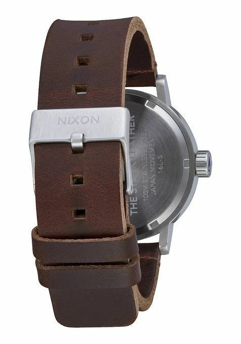 NIXON Stark Leather Blue Sunray / Brown WATCH NEW FREE POST AUST A1194 2301-00