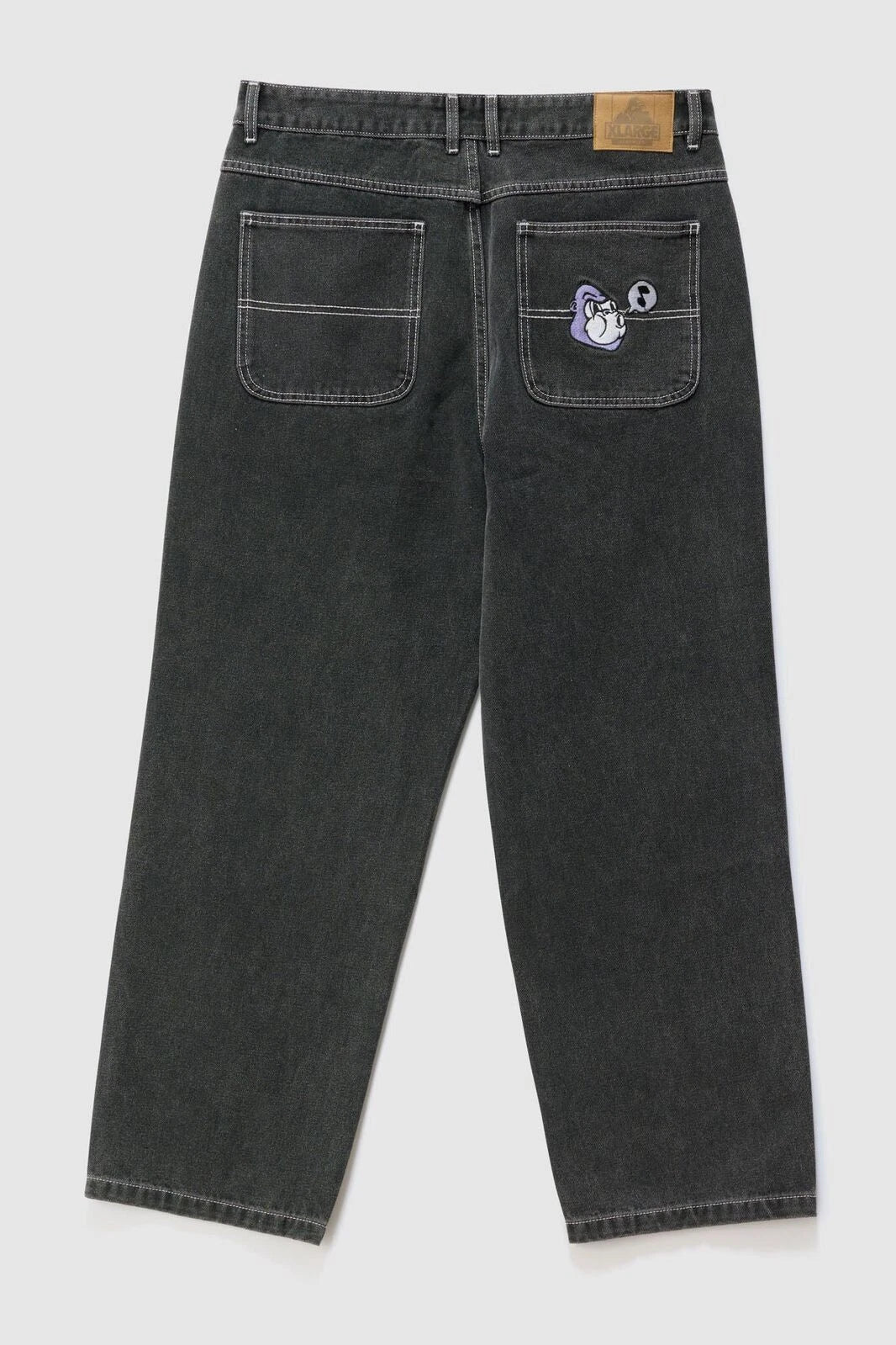X-LARGE WHISTLE BULL DENIM PANT WASHED BLACK XLARGE X LARGE loose fit jeans