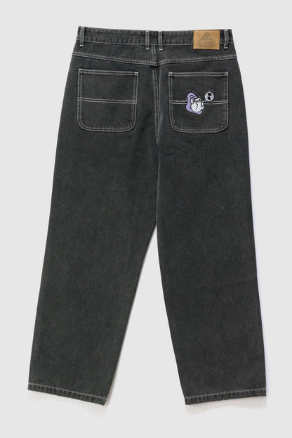 X-LARGE WHISTLE BULL DENIM PANT WASHED BLACK XLARGE X LARGE loose fit jeans