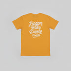 KINGPIN SKATE SUPPLY S/S TEE SHIRT YELLOW SHOELACE PRINT