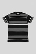 Juice Clothing Thurston Stripe Tee Black Grey White Large