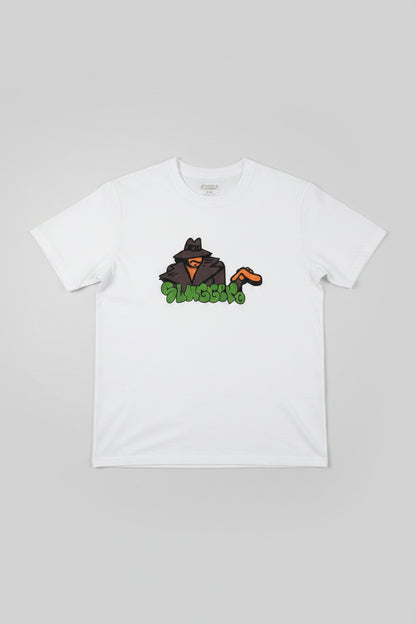 Slugger Clothing Gangster Print tee white T-Shirt