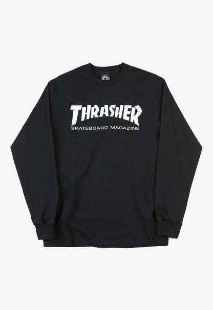 THRASHER CLASSIC LOGO LONG SLEEVE T-SHIRT BLACK NEW TEE NEW