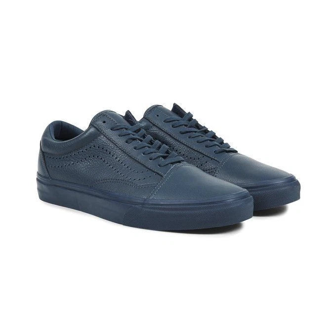VANS SHOES OLD SKOOL LEATHER MIDNIGHT NAVY NEW SALE