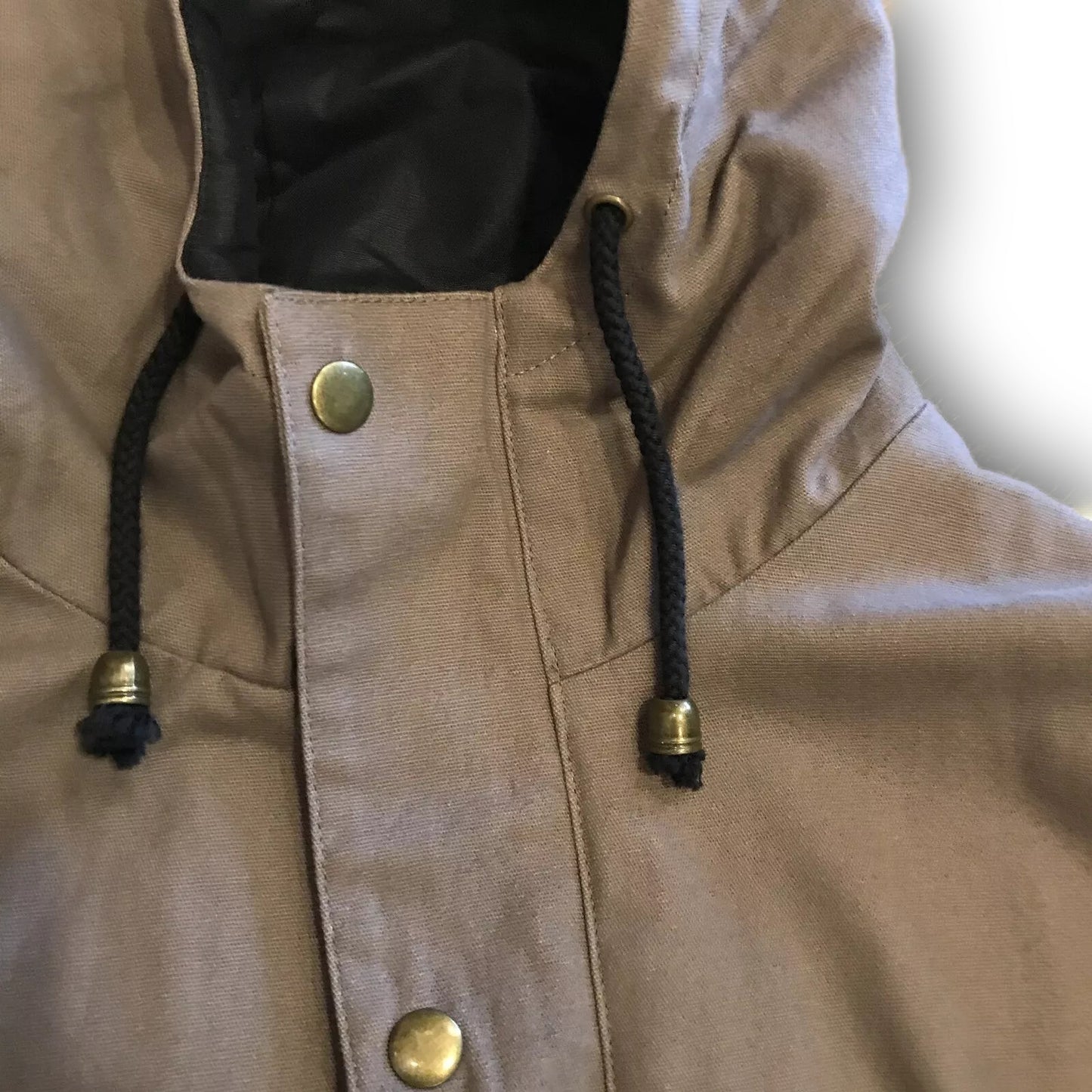 Kingpin Skate Supply Utility Jacket Olive Heavy Cotton Drill Zip Up Button Hood