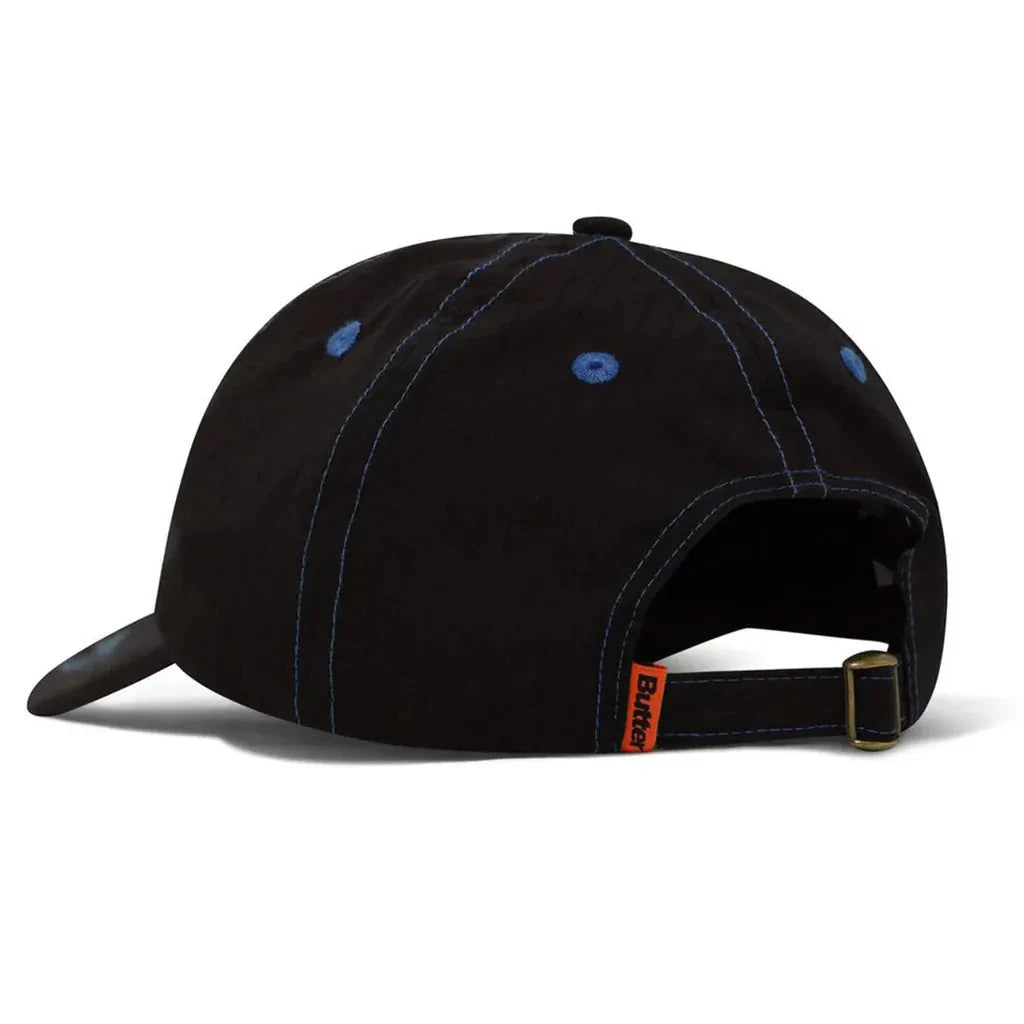 Butter goods Nylon Rounded Logo 6 Panel Cap, Black BUTTERGOODS