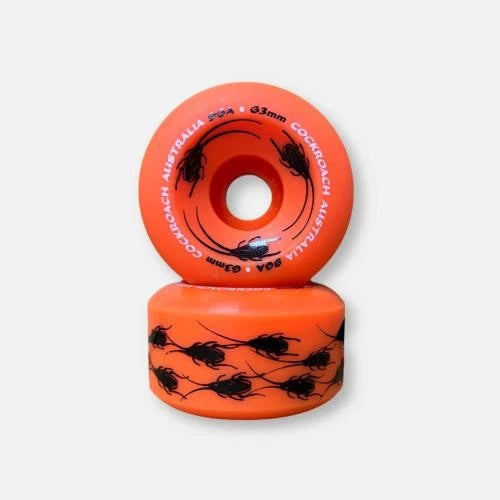 COCKROACH wheels ORIGINALS 63MM 96A ORANGE OLD SCHOOL 1988 shape