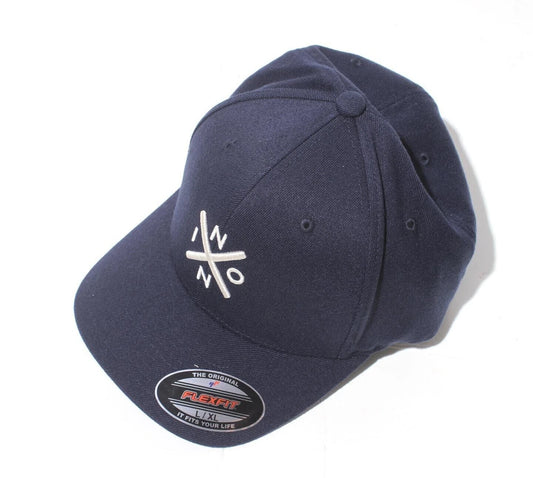 NIXON EXCHANGE FF FLEXFIT HAT ALL NAVY / CREAM FLEX FIT CAP