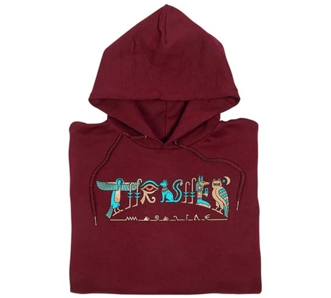THRASHER Hieroglyphic Hood Jumper MAROON Size Small