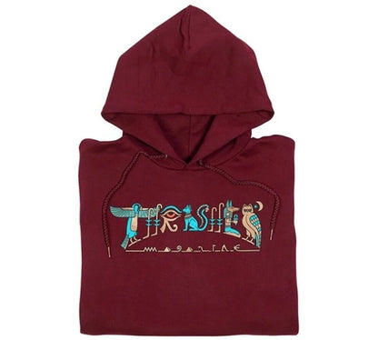 THRASHER Hieroglyphic Hood Jumper MAROON Size Small