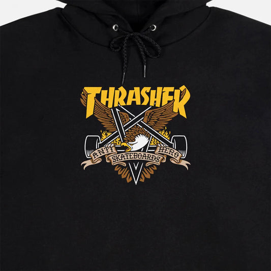 Thrasher ANTI HERO mag eaglegram Hood Jumper Black Hoodie Pullover